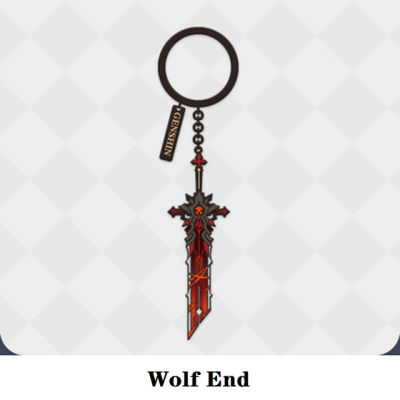 Five-Star Weapon Wolf’s End Game Genshin Impact Cosplay Props Keychain Anime Project Venti Bow Sky Wings Metal Pendant