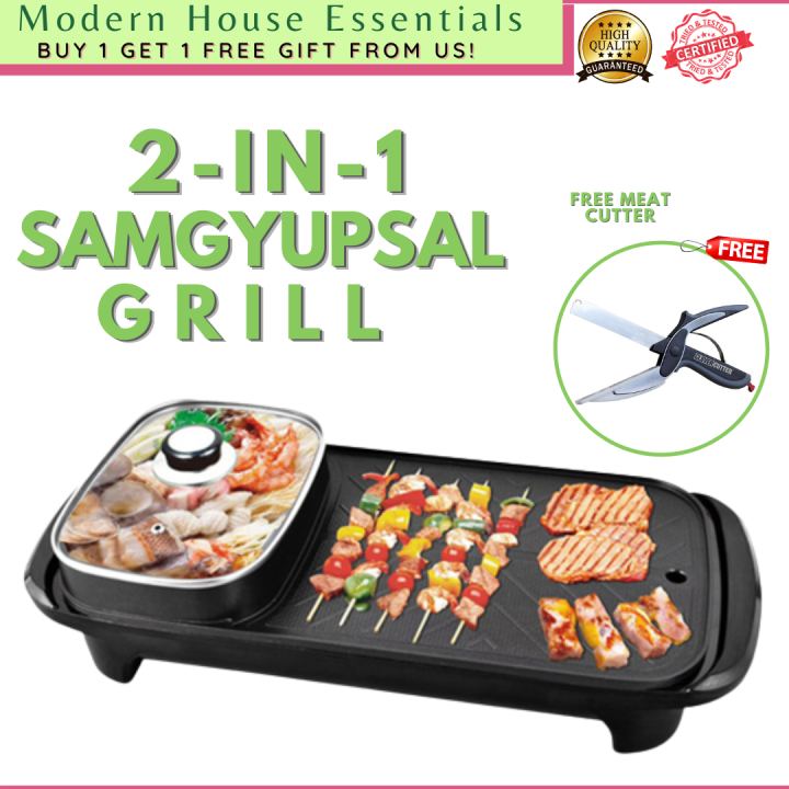 Moder House. Samgyupsal Set 2in1 Grill with FREE Meat Cutter. High