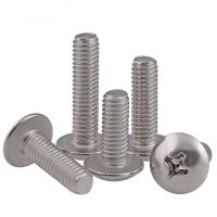 free shipping 50pcs 304 M2 M2.5 stainless steel large Truss head machine wire flat head Mushroom Head screws Nails Screws  Fasteners