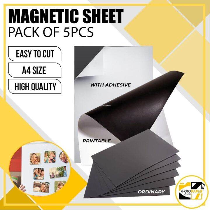 5Pcs Magnetic Sheet A4 Size (with Adhesive / Ordinary Printable) High ...