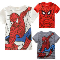 เด็กวัยหัดเดินเด็กเสื้อยืดเสื้อฤดูร้อนลำลองแขนสั้นการ์ตูนSpider Man PJS