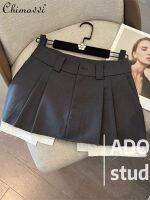 【CC】☄▤✶  2022 New Waist Stitching A-line Skirt Womens Fashion Pleated Short for Ladies