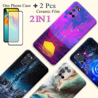 แบบ2 IN 1สำหรับ A92 OPPO A72เคส A52เคสซิลิโคนเนื้อนิ่ม TPU ด้วยปกป้องหน้าจอเซรามิกโค้ง