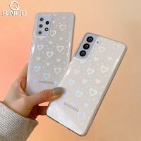 Luxury Laser Love Heart Case For Samsung Galaxy S21 S20 FE S22 S23 Plus A52 A32 A14 A71 4G A54 A50 A12 Note 20 Ultra Clear Cover Phone Cases