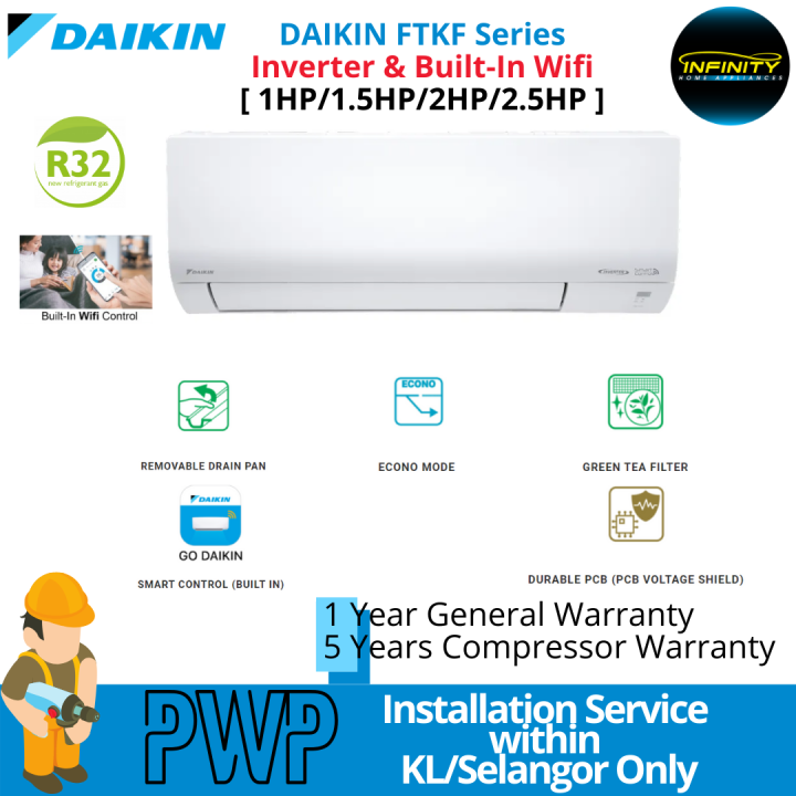 Daikin Inverter FTKF Series Air Conditioner WIFI Air cond [Klang Valley