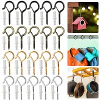 10/20Pcs Q Hanger Hooks with Safety Buckle Windproof Ceiling Screw Metal Hooks for Hanging Plants Outdoor Wire String Lights