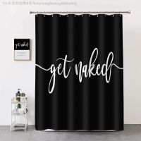 【CW】✾☏▥  Theme Shower Curtain Words Polyester Fabric Hooks Large