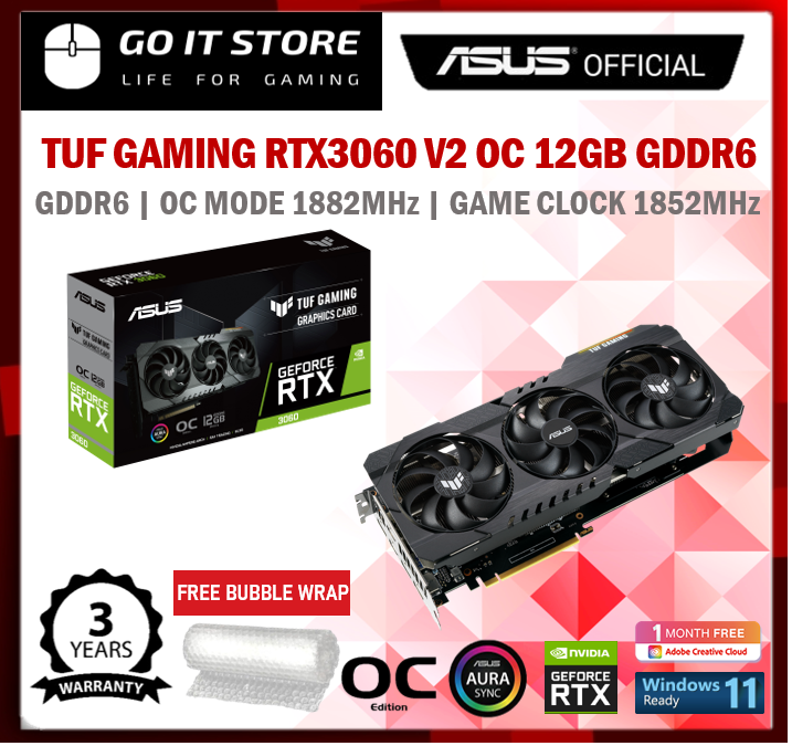 Asus TUF Gaming GeForce RTX3060 V2 OC Edition 12GB GDDR6 With LHR ...