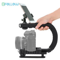 BFOLLOW U Grip ชุดกันโคลงวิดีโอ untuk Kamera DSLR Menemba แบบพกพาสตูดิโอ dengan Pembuat Filem Pefon Pintar