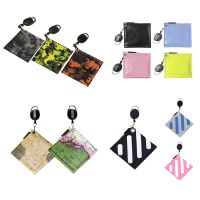 Golf Towel Mini Square With Carabiner PU Waterproof Golf Ball Club Head Cleaner Camouflage Skull Various Styles Golf Supplies