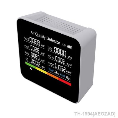 AEOZAD 9 In 1 Air คุณภาพ Monitor CO2 เมตร CO TVOC HCHO PM2.5 PM1.0 PM10 การวัดอุณหภูมิและความชื้นเครื่องตรวจจับคาร์บอนไดออกไซด์