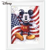 ✆ Disney New Arrival Embroidery Mickey Mouse Animal Craft Kit Cross Stitch Cartoon Printed Canvas Flag Art Child Hobby