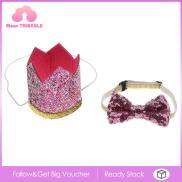 Mặt Trăng tam giác mũ vương miện Chó mèo Mũ dự tiệc Bowknot mũ nón phụ