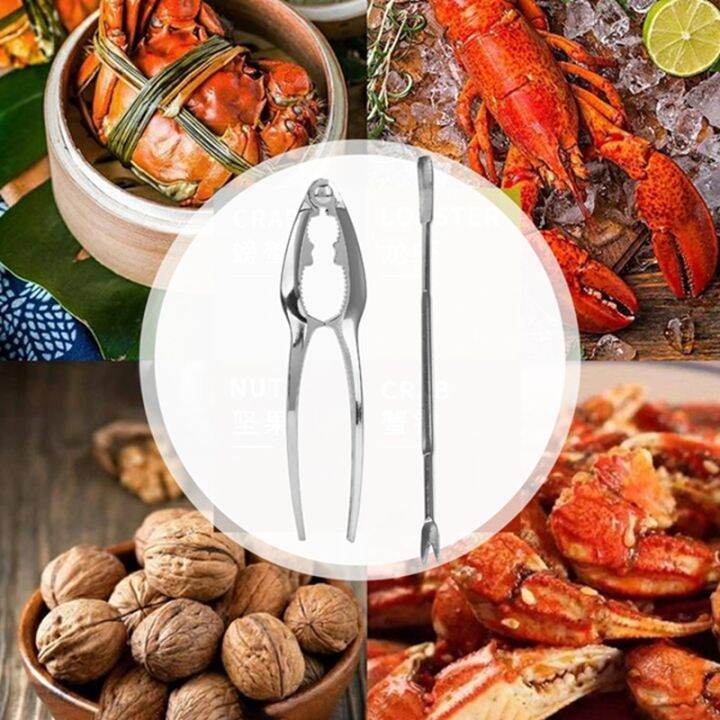 lobster-crackers-and-picks-set-crab-leg-cracker-tools-stainless-steel-seafood-crackers-and-forks-nut-cracker-14-pcs