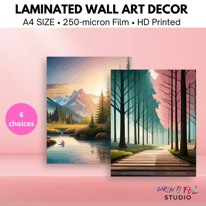 Calming Nature Wall Decoration Laminated Wall Art Decor One Piece