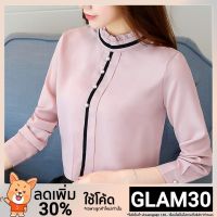 ۩▩✼ โค้ด CBLADY30 ลด 30 แฟชั่นสตรีเสื้อเชิ้ตผ้าชีฟองแขนยาว