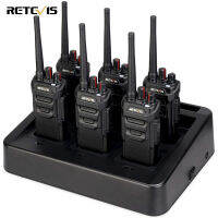 Retevis RT648วิทยุสองทาง,กันน้ำ IP67,ฟรี PMR446,วิทยุสองทางพร้อมที่ชาร์จหกทาง,วิทยุระยะไกลสองทางสำหรับสถานที่ก่อสร้าง,โรงเรียน (6ชิ้น,สีดำ)