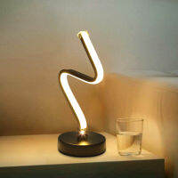 Indoor Table Lamp Modern Spiral Wave Shape Night Light Home Bedroom Ho Bedside Lamp Acrylic Metal Wall LED Lighting