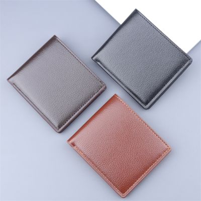Business Card Holder Wallet Men PU Leather Short Purse Male Credit Card Case 1 ID/photo Holder 5 Slots 2 Big Note Position