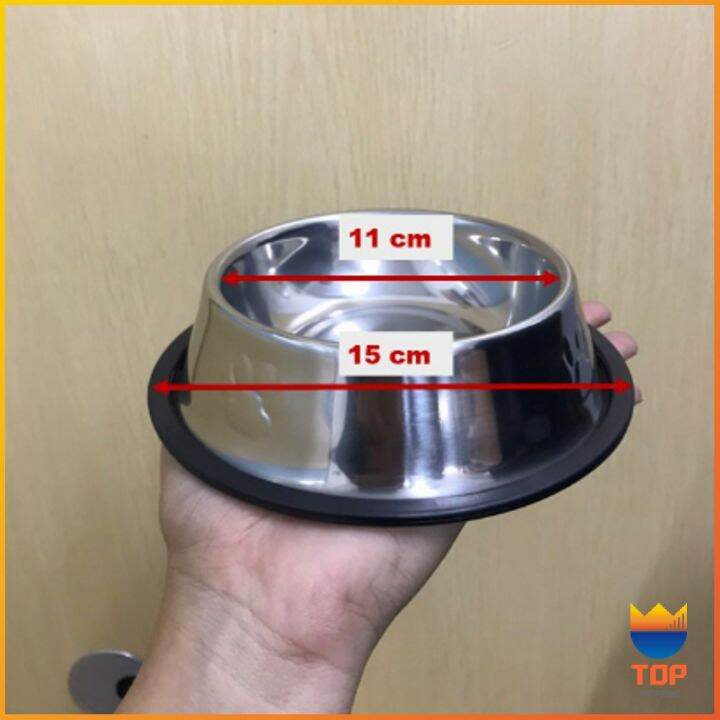 top-ชามอาหารสแตนเลส-ชามแมว-ชามอาหารสัตว์เลี้ยง-ชามหมา-stainless-steel-pet-bowl