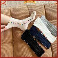 PEANSEA 2Pairs ท่อกลางสำหรับหลอด ถุงเท้าห้านิ้ว รูปหัวใจ ผ้าคอตตอน ถุงเท้าลูกเรือระบายอากาศ แฟชั่นสำหรับผู้หญิง เสื้อผ้าแนวสตรีท ถุงเท้าแยกนิ้ว สำหรับผู้หญิง