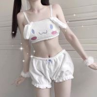 【Hot Sale】 Another fun lingerie female cute girl cinnamon dog bra set flannel underwear pajamas