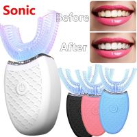 ZZOOI Adult Sonic Electric Toothbrush U Shaped 360 Degrees Automatic Ultrasonic Tooth Brush USB Charging Teeth Whitening Toothbrushes