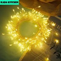 ไฟสตริงประทัด20ฟุตคลัสเตอร์ LED ไฟประดับ200LED Coper Wire แสงสีขาวอบอุ่นประทัดสายไฟสายไฟประทัดไฟสำหรับภายในกลางแจ้ง ILADA