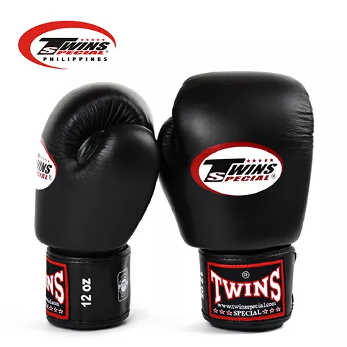 TWINS Boxing Gloves- Dual Light Colors w/ Elastic - BGEL1DUAL-BRIGHT-BLK -  by TWINS SPECIAL