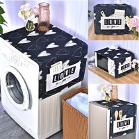 Geometric Black Heart Washing Machine Dust Proof Covers Refrigerator Love Letter Dust Protector Linen Dust Cover Microwave Ovens Washer Dryer Parts  A