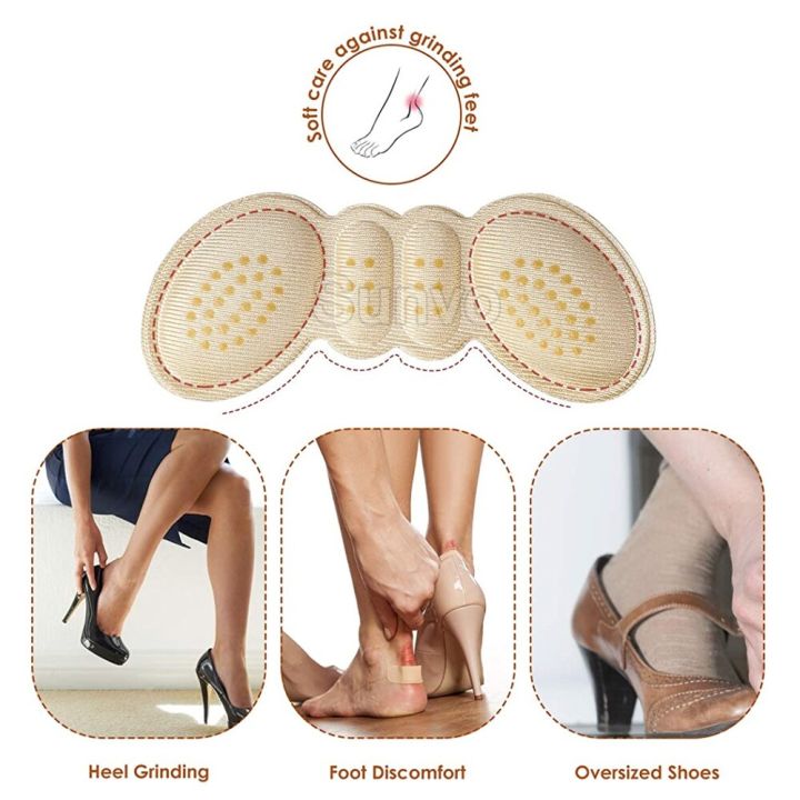 sunvo-shoe-heel-pads-for-women-high-heel-shoes-insert-insole-adhesive-liner-grip-heels-protector-sticker-foot-pain-care-cushion-shoes-accessories