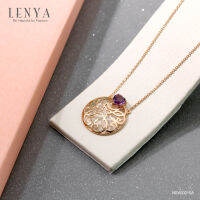 Lenya Jewelry  สร้อยเงินแท้ 925 ดีไซน์เป็นฐานลายฉลุรูปดอกไม้