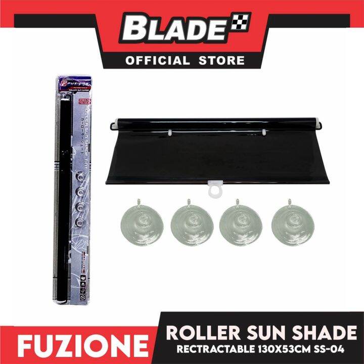 Fuzion Retractable Roller Sun Shade Tint 130x53cm (Black) FSS53M SS
