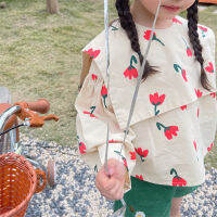 deer jonmi 2022 Spring Baby Girls Floral Printed Blouses Korean Style Cute Pullovers Tops Toddlers Kids Casual Shirts