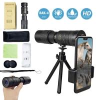 ZZOOI 4K Monocular Telescope High Powered Night Vision Astronomical Telescope BAK4 Prism Lens 3D Gyroscope 10-300X40mm Telephoto Zoom