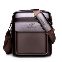 ♀ Kangaroo PU Mens Shoulder Bag Mens Messenger Bag Briefcase Business Casual Mens Backpack Horizontal Section