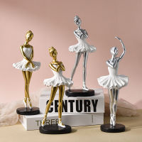 เรซิ่น Nordic Ballet Dance Girl รูปปั้น Creative Dancer Lass Figurines สำหรับห้องนอนภายในบ้าน Desktop Decor Items