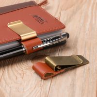 Pen Loop For Notebook Retro Leather Journal Notebook Pencil Holder Bookmark With Metal Clip Clipboards Pen Holder Pen Clip