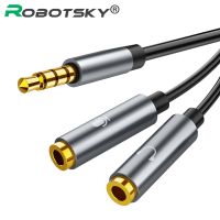 3.5mm Audio Splitter Cable Jack 3.5mm Headphone 1 Male to 2 Female Mic Y Splitter AUX Cable Splitter Adapter for Computer Headphones Accessories