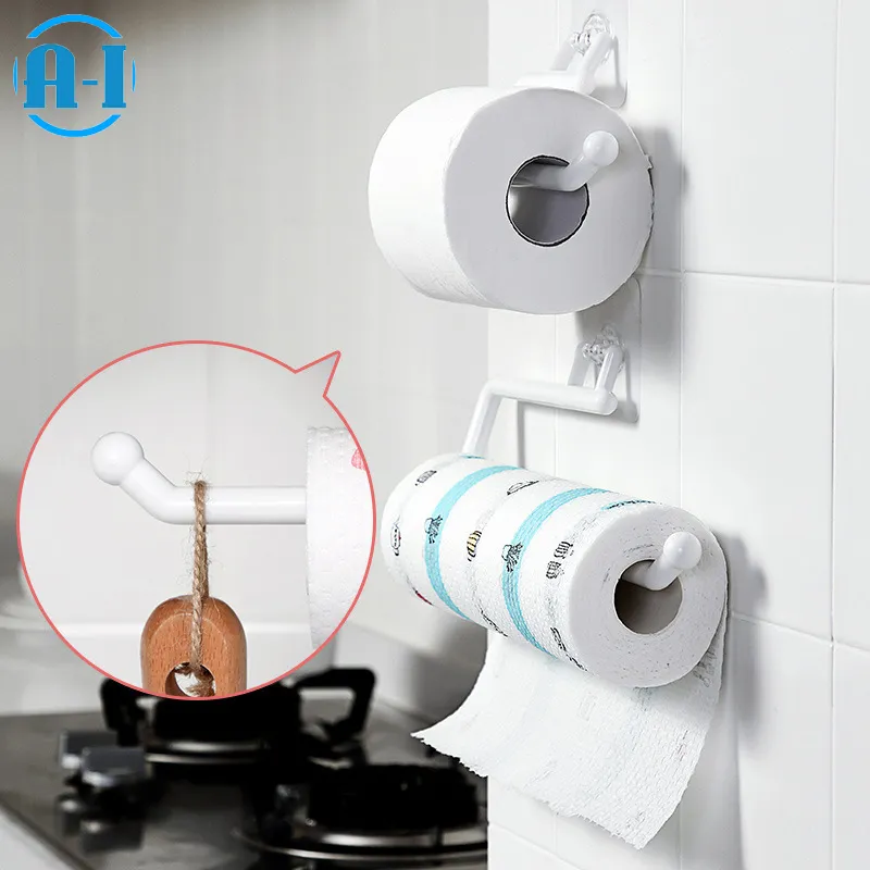 1pcs ABS Kitchen Paper Roll Holder Towel Hanger Rack Bar Cabinet