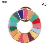 [PDBH แฟชั่น Store] ลงยาเคลือบ17สีเข็มกลัดแบบจำลองการพัฒนาที่ยั่งยืน United Nations SDGs Pin