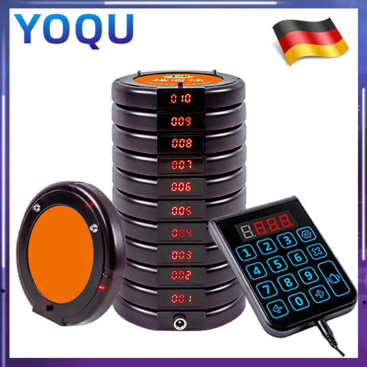Yoqu Beeper Pager With 10 Pagers Wireless Restaurant Pager System