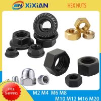 Hexagon Nuts Lock Nut Butterfly Flange M2 M4 M6 M8 M10 M12 M16 M20 Hex Metric Threaded Carbon Steel Brass Nylon Stainless Steel Nails Screws Fasteners