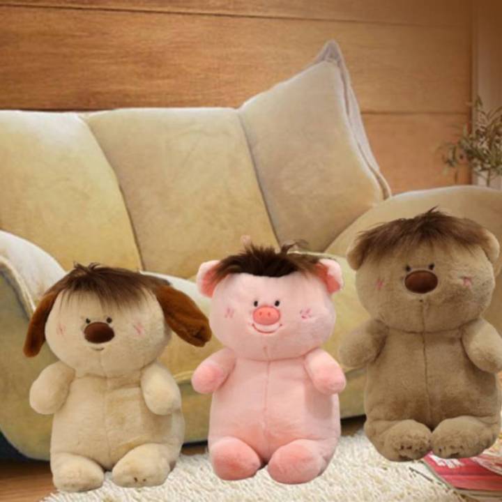 hilarious-plush-hairstyle-toy-dog-pig-bear-super-soft-decorations-gift-pillow