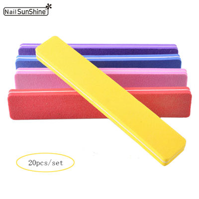 20pcsLot Double Sides Sponge Nail files buffer 100180 Trimmer Buffer lime a ongle Nail Art Tools Washable Buffing Sanding File