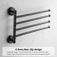 swivel towel bar movable double towel rails chrome polished Matt rubber black bathroom accessories