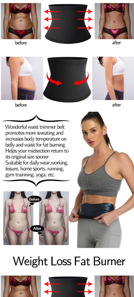 Sweat Sauna Belt Premium Waist Trainer Trimmer Fat Belly Burner Slimming  Body Shaper