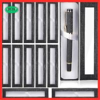 GPCIXY SHOP 12PCS สีดำสีดำ กล่องของขวัญปากกาเปล่า กระดาษสำหรับตกแต่ง ฝาปิดใส ปากกาลูกลื่น กล่องใส่ปากกา ออฟฟิศสำหรับทำงาน