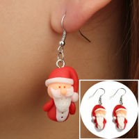 【2022】1คู่ New Hot Santa Christmas Cartoon Santa Claus Stud Earrings For Women Fashion Jewelry Christmas Elements Earrings