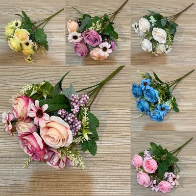【cw】 54 Daisies Artificial Flowers WeddingAutumn Decoration HighBig Bouquet Luxury FakeArrangement Bulk